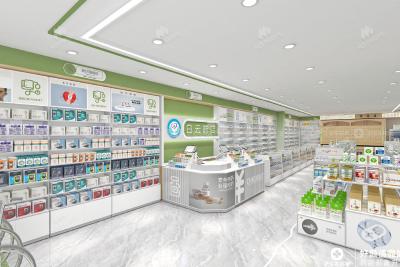 China 02-DYJYS011, Elegant and Simple Style Pharmacy Shop in Gansu featuring 62 Main Fixtures within 119 Sqm and Approx. $15,385 Budget for sale