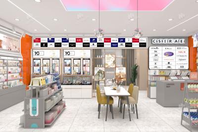 China 01-BJiS003, Platinum Series Cosmetic Shop in Shaanxi featuring 45 Main Fixtures within 127 Sqm and Approx. $12,103 Budget for sale