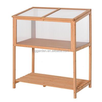 China Easily Assembled Wooden Garden Mini Greenhouse Portable Layers Chassis Greenhouse Cabinet for sale