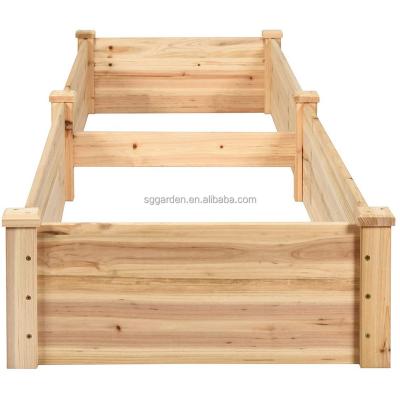 China Eco-Freindly Large Rectangle Wooden Wholesale Raised Vegetable Bed Kit Planter Raised Box for sale