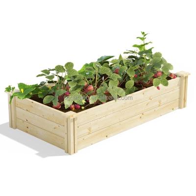 China Eco-Freindly Easy Assembly Flower Decoration Outdoor Planter Box Wooden Garden Raised Bed for sale