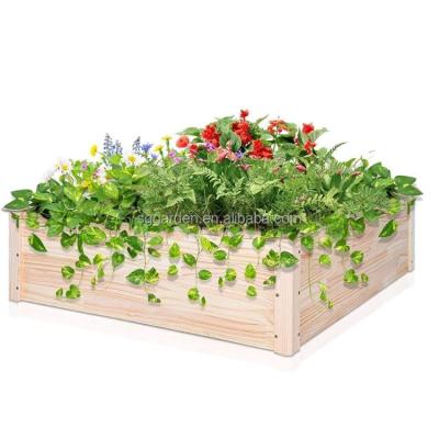 China Eco-Freindly Cheap Easily Assembled Wooden Flower Raised Garden Bed Vegetable Planter Box for sale