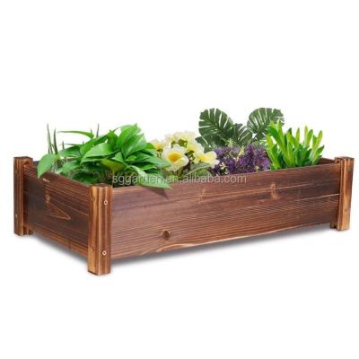 China Eco-Freindly Natural Gardening Plant Flower Pots Outdoor Planter Box Wooden Raised Garden Bed for sale