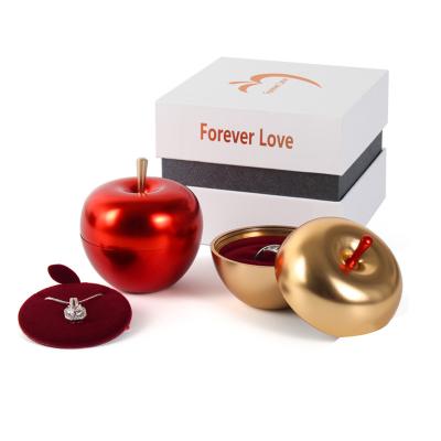 China High Performance Custom Apple Shaped Jewelry Engagement Ring Box Jewelry Gift Packaging Ring Box for sale