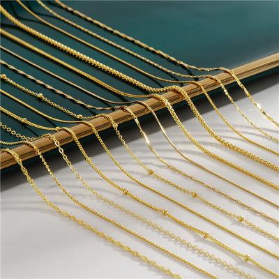 China FASHIONABLE Vogue 925 Necklace Link Chain Choker Jewelry 18K Crystal Gold Plated Sterling Silver Necklace for sale