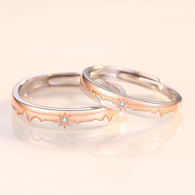 China Unique Wedding Ring Design s925 Sterling Silver Lightning Sun Diamond Romantic Wedding Rings For Valentine's Day Gift for sale