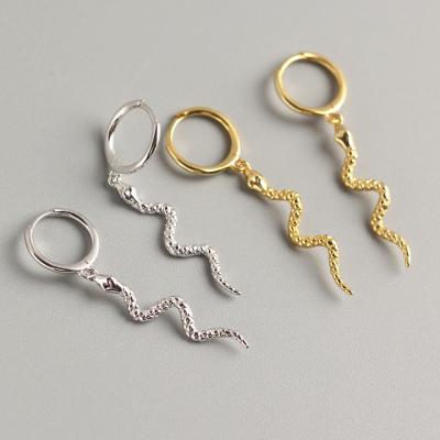 China 20092001Wholesale 925 Sterling Silver TRENDY Jewelry Snake Hoop Earrings Gold Plated 925 Snake Jewelry for sale