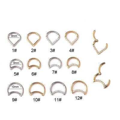 China FASHIONABLE Jewelry 16G Stainless Steel Moon Water Piercing Drop Shaped Ear Nose Ring Bone Piercing Nose Ring for sale