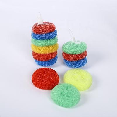 China Sustainable Household Kitchen Mesh Plastic PP Cleaning Scourer Cleaning Ball for sale