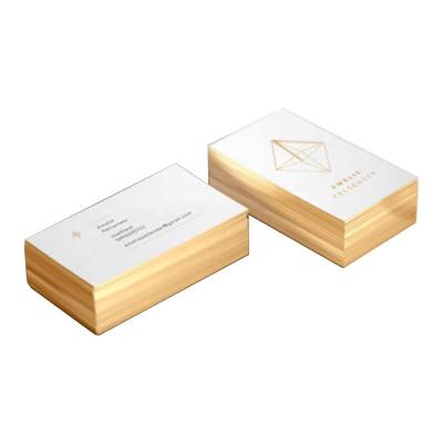 China China OEM Luxury Dark Border 300gsm White Gold Foil Business Card for sale