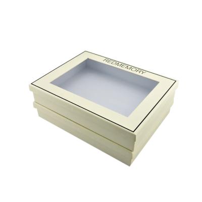 China Recycled Materials China Factory Cardboard Gift Jewelry Box With Clear Window for sale