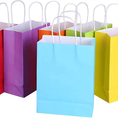 China 2022 China Recyclable Fancy Printing Colorful Kraft Paper Bag For Supermarket Wedding Gift for sale