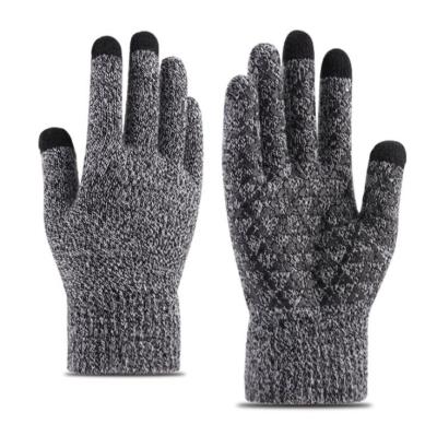 China Protect Hands Knit Warm Winter Men And Women Couples Plus Velvet Thick Wool Non-slip Logo Touch Screen Customizable Glove for sale