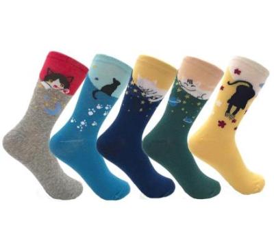 China Breathable High Quality Cotton Animal Cat Socks Ladies Student Female Socks for sale