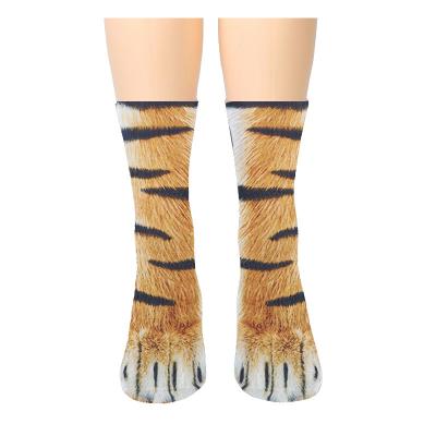 China 3D Printing Breathable Creative Unisex Dog Paw Cotton Socks Animal for sale