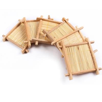 China Sustainable Promotional Good Bamboo Cup Coaster Special Handmade Bamboo Coaster for sale