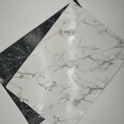 China Stocked In Stock Marble Place Mat Leather Waterproof European Style Dining Table Insulation for sale