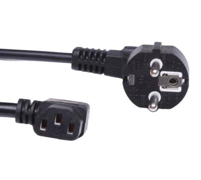 China Euro Home Appliance Schuko Plug 16A 250V Power Cord With Right Angle IEC320 C13 for sale