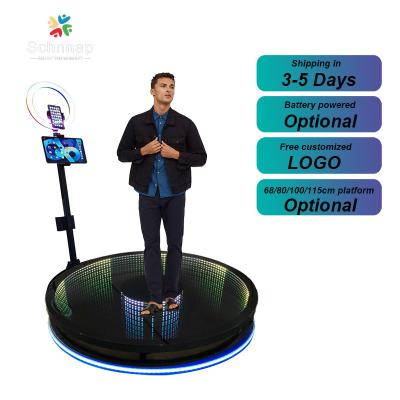 China 2022 Hot 360 Photobooth Selfie Selfie Photo Booth 360 Video Booth Automatic Slow Rotating 360 Booth With Ring Light 68/80/100/115cm for sale