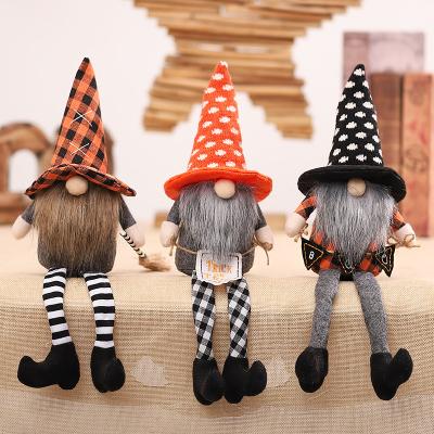 China New Halloween 2021 easy long-legged sitting and faceless elderly Forest Man Doll Atmosphere Holiday decoration of pointed hat for sale