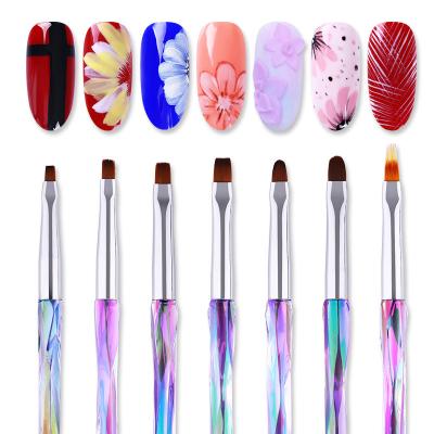 China Easy Apply Nail Pen Tools Colorful Gradient Diamond Rod Acrylic Nail Brush Painted Drawing Spot Cutout Nail Manicure Tool for sale