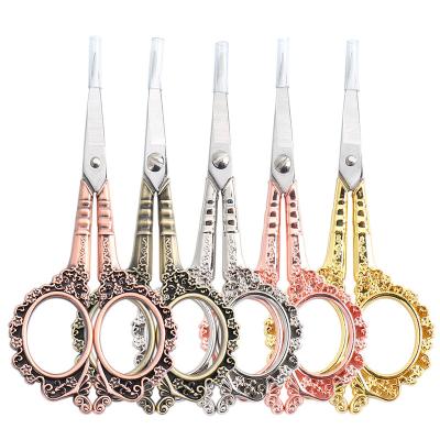 China Retro Style Nail Tools Plum Blossom Scissors Retro Scissors Manual Cross Stitch Scissors Wire Head Home Office Bundle Hair Cutting Tools for sale