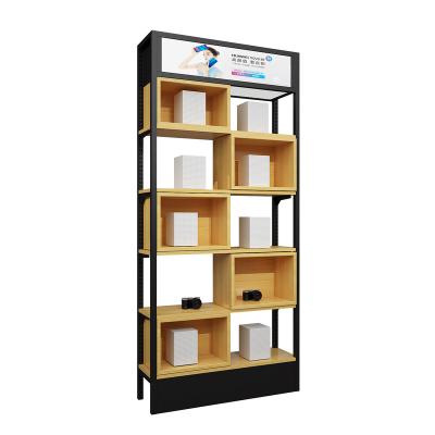 China Shopping Mall Made in China Quality Assurance Customization Metal and Solid Wood Showcase Display Cabinet for sale