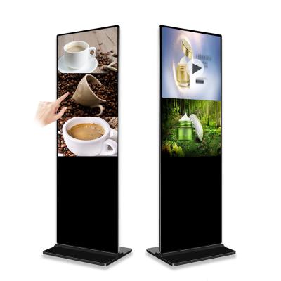 China Factory Price Indoor Advertising 55 Inch Single Floor Stand Up HD Digital LCD Interactive Signage For Player Digital Advertising Device for sale