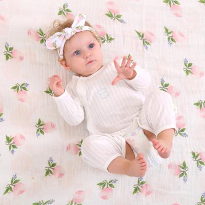 China NEW DESIGN PORTABLE Muslin Cotton INS Baby Wrap Soft PORTABLE Baby Wrap Tarp with Matching Headbands for sale