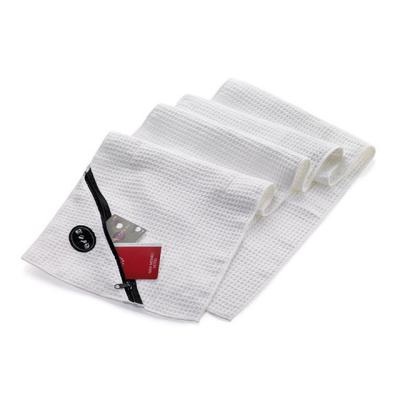 China Fashionable Factory Ball Custom Hook Sublimated Triple Clip Carabiner Pocket Waffle Golf Microfiber Sports Towels for sale