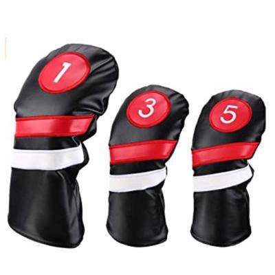 China Amazon Fashion Trendy Hot Sales Refine Custom Head Driver Putter Golf Headcover PU White Black Leather Club Cover for sale