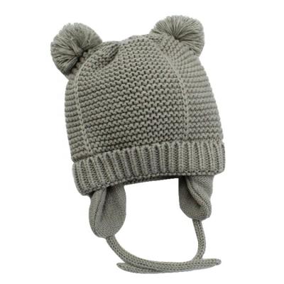 China New Hot Sales Dobby 2020 Fashion Warm Winter Dobby Children Knitted Beanie Hat With Tassel for sale