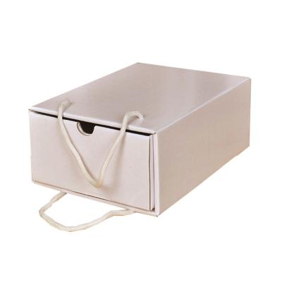 China Recyclable Custom Foldable Drawer Shoe Box Packaging With Handle for sale