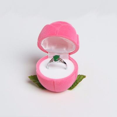 China Pink Ring Packaging /Jewelry Display Velvet Engagement Ring Box / Wedding Small Jewelry Box for sale