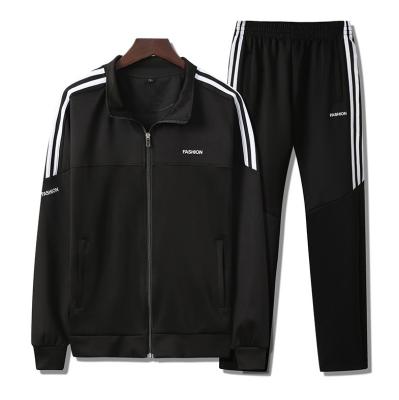 China Breathable Custom Logo Sports Wear Striped Jogging Suits Wholesale Sweatsuit Set for sale