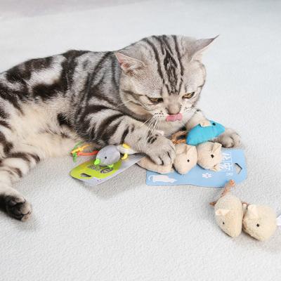 China Stored Simulated Undamaged Plush Cat Toy Cat House Mouse Catnip Toy Chewtle Plush Club Petz Catnip Mouse Three Plush Toy for sale