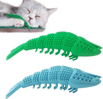 China New Desgin Sustainable Rubber Attract Cat Toothbrush Cat Toy Pet Supplies Gnaw Teeth Cleaner With Catnip Stick Lighter Cat Toy Pet Grooming for sale