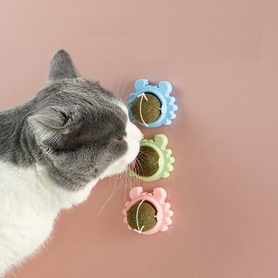 China Catnip 2022 Stocked Licking Ball Catnip Mint Interactive Cat Toys Various Color Pet Catnip Treat Balls Toy Funny Ball Teeth Natural Cat for sale