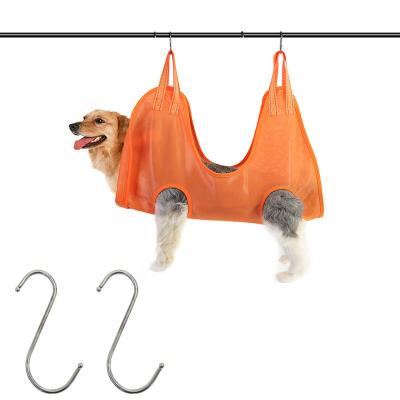 China Viable Pet Supplies Durable Dog Grooming Holder Kit Pet Grooming Hammock Harness for Cats Dogs Two Buckles for sale