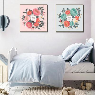 China Modern Rose Art Print Canvas Painting For Living Room 59x59cm Rose Flower Wall Decorative Painting for sale