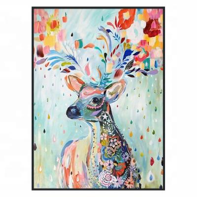 China Impressionist Animal and Flower Painting Home Decor Wall Painting Canvas Painting With Frame for sale