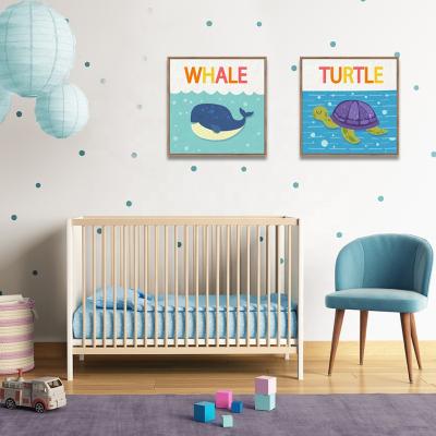 China Modern Cartoon Canvas Painting Kids Room Wall Painting Home Animal Canvas Painting Set for sale