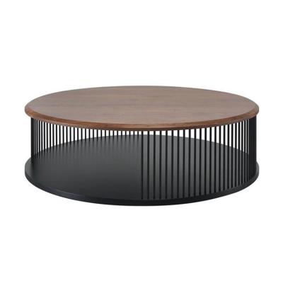 China Nordic New Design Modern Minimalist Furniture Extendable Living Room Metal Frame Accent Solid Wood Center Tables Log Coffee Tables for sale