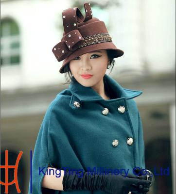 China Hand Made Wool Felt Hats For Women In Party ZM - 0001 for sale