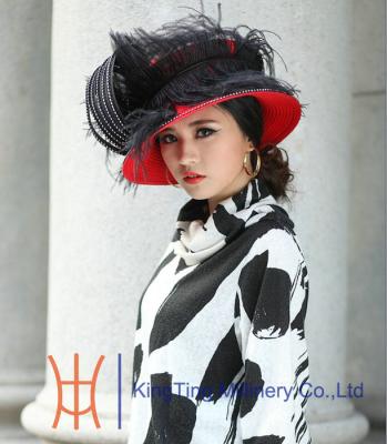 China Fashion Big Bow Plain Dyed Womens Church Hats For Special Occasion for sale