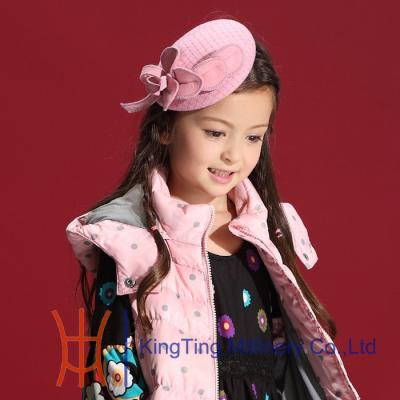 China Wedding Pink Veil Girl Kids Fascinators Kids Hat with Flowers for sale