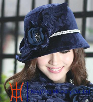 China noble Wedding Vintage Velvet Hats for ladies , 100% Polyester braid for sale