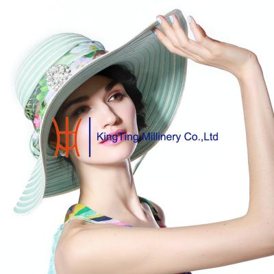 China Customized Womens Church Hats Fabric With Decorations Fashion for Church for sale