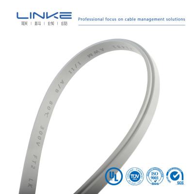 China UL1185 Flat Wire Gray PVC Parallel Cable With 10 Pin Flexible Flat Ribbon Shape for sale