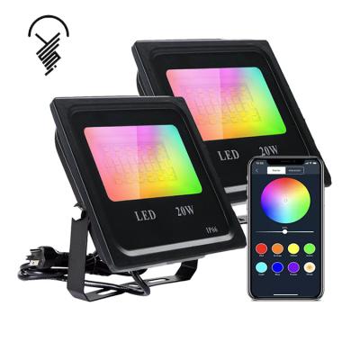 China 2021 Garden Smart WiFi RGB Led Flood Light 30W Color Changing RGB LED Flood Light for sale